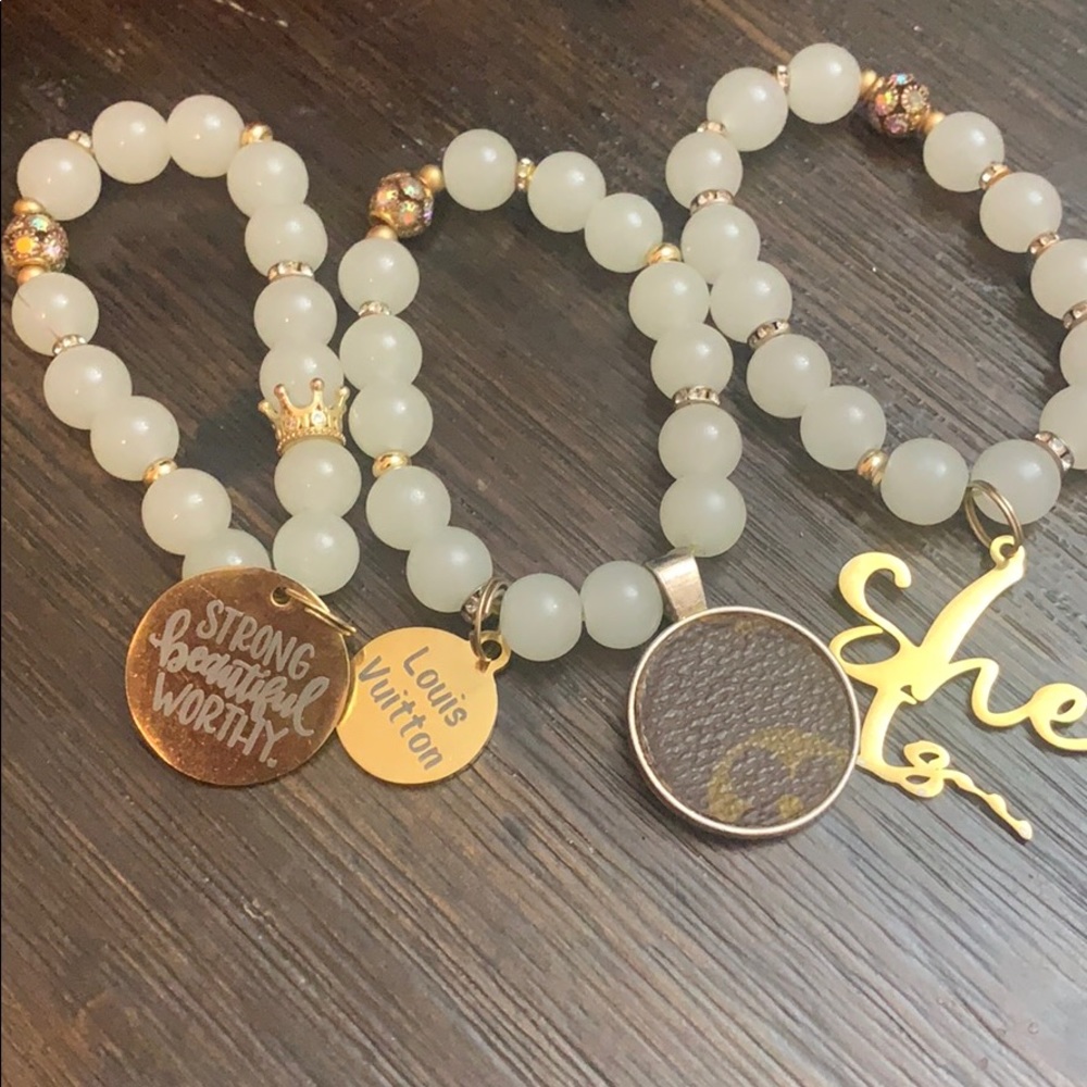 Positive Affirmation Lv Charm Bracelet - image 1